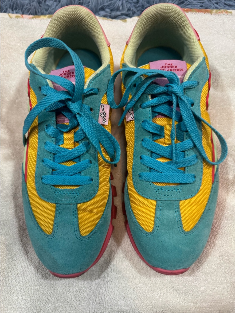 Preowned Marc Jacobs The Jogger Colorblock  Lace-Up Sneakers in Size 39